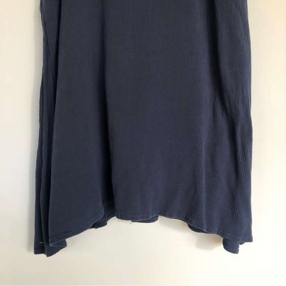 Roxy Full Bloom Sundress Sz M Navy Blue Crinkle Crepe Knit Strappy Summer Dress - Picture 9 of 12